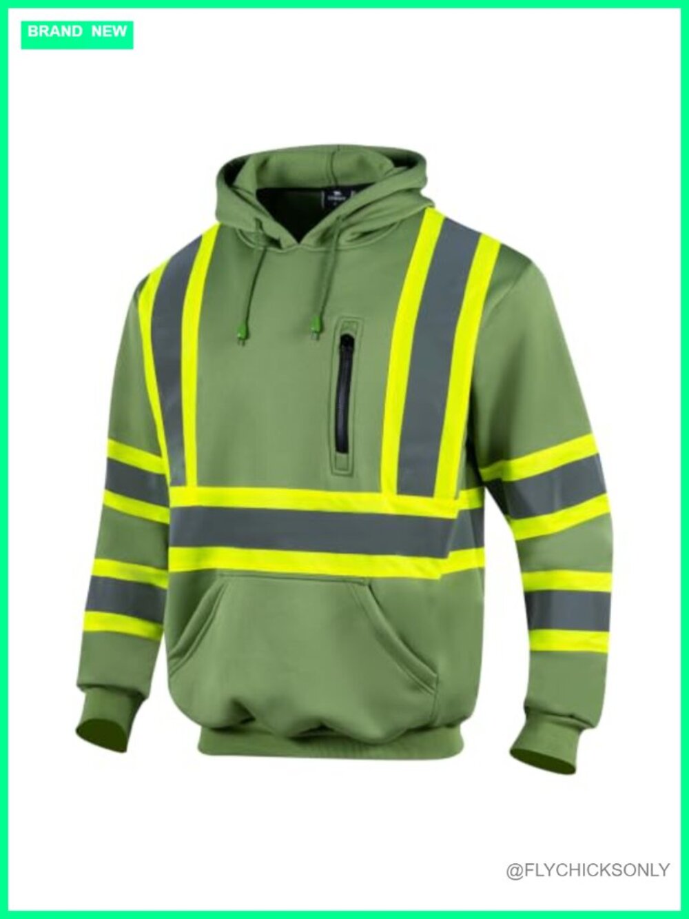VENDACE ANSI Class 3 High Visibility Reflective Fleece Work Hoodie